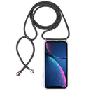 Four-Corner Anti-Fall Transparent TPU Mobile Phone Case With Lanyard for iPhone XR(Grey)