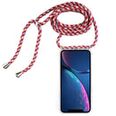 Four-Corner Anti-Fall Transparent TPU Mobile Phone Case With Lanyard for iPhone XR(Red Apricot Black)