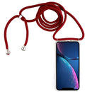 Four-Corner Anti-Fall Transparent TPU Mobile Phone Case With Lanyard for iPhone XR(Red)