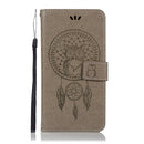 Wind Chime Owl Embossing Pattern Horizontal Flip Leather Case with Holder & Card Slots & Wallet For Galaxy J8 (2018)(Grey)