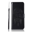 Wind Chime Owl Embossing Pattern Horizontal Flip Leather Case with Holder & Card Slots & Wallet For Galaxy S10e(Black)