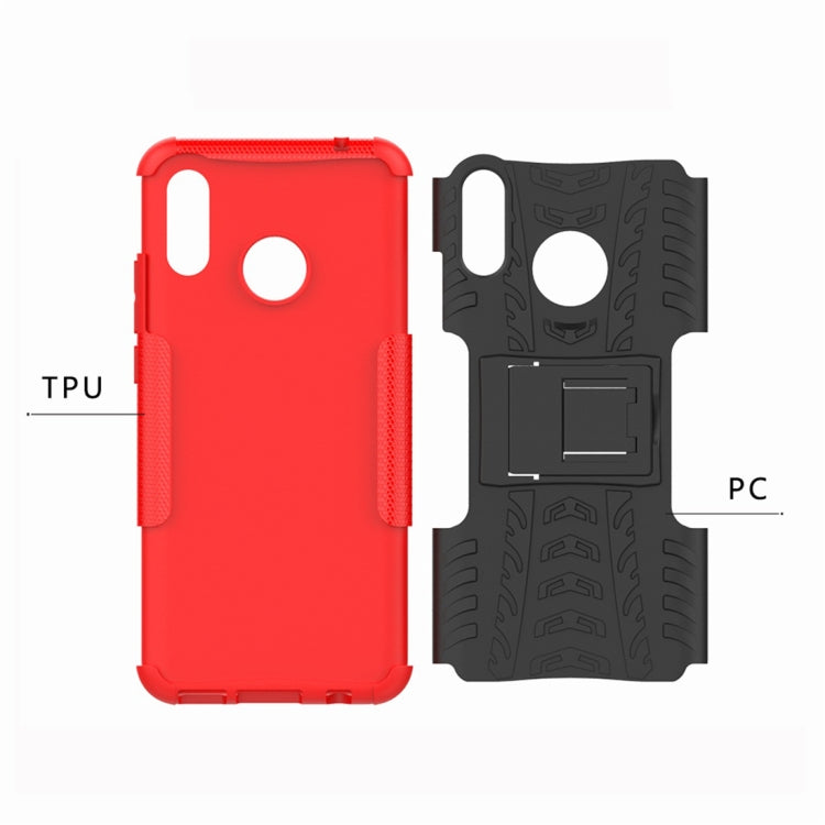 Tire Texture TPU+PC Shockproof Protective Case with Holder for Huawei Nova 3i(Red)