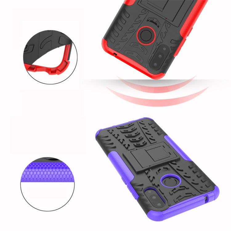 Tire Texture TPU+PC Shockproof Protective Case with Holder for Huawei Nova 3i(Red)