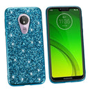 Plating Glittery Powder Shockproof TPU Case For Motorola Moto G7 Play(Rose Gold)