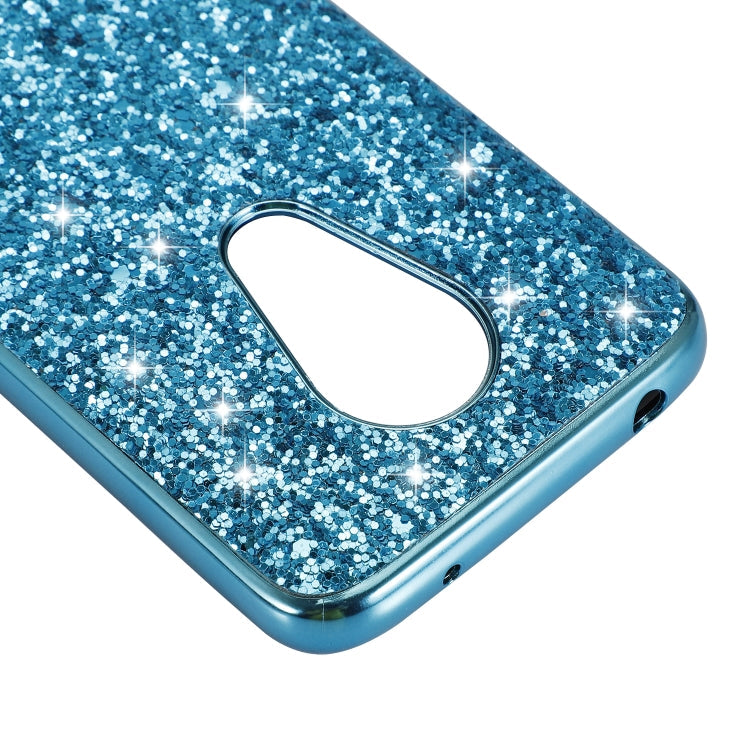 Plating Glittery Powder Shockproof TPU Case For Motorola Moto G7 Play(Rose Gold)
