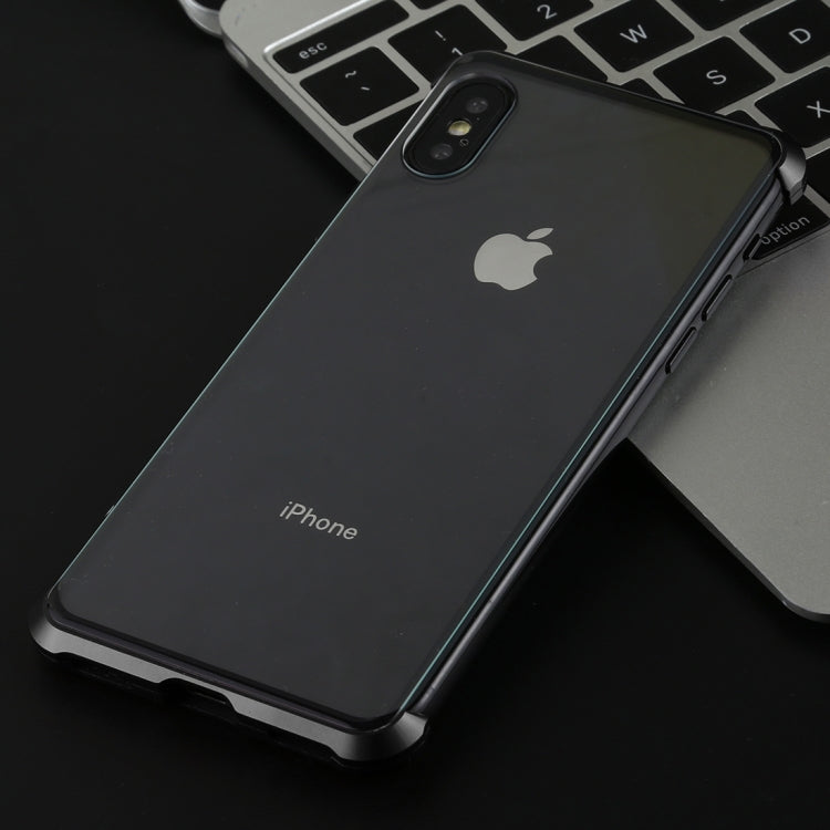 Ultra-Thin Angular Frame Magnetic Absorption Double-Sided Tempered Glass Shell for iPhone XS Max (Black)