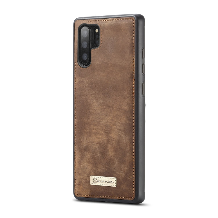 CaseMe-008 Detachable Multifunctional Horizontal Flip Leather Case with Card Slot & Holder & Zipper Wallet & Photo Frame for Galaxy Note 10 Pro(Brown)