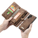 CaseMe-008 Detachable Multifunctional Horizontal Flip Leather Case with Card Slot & Holder & Zipper Wallet & Photo Frame for Galaxy Note 10 Pro(Brown)