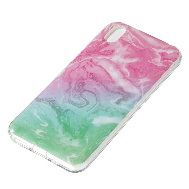 Coloured Drawing Pattern IMD Workmanship Soft TPU Protective Case For Huawei Y5 2019(Pink Green Marble)