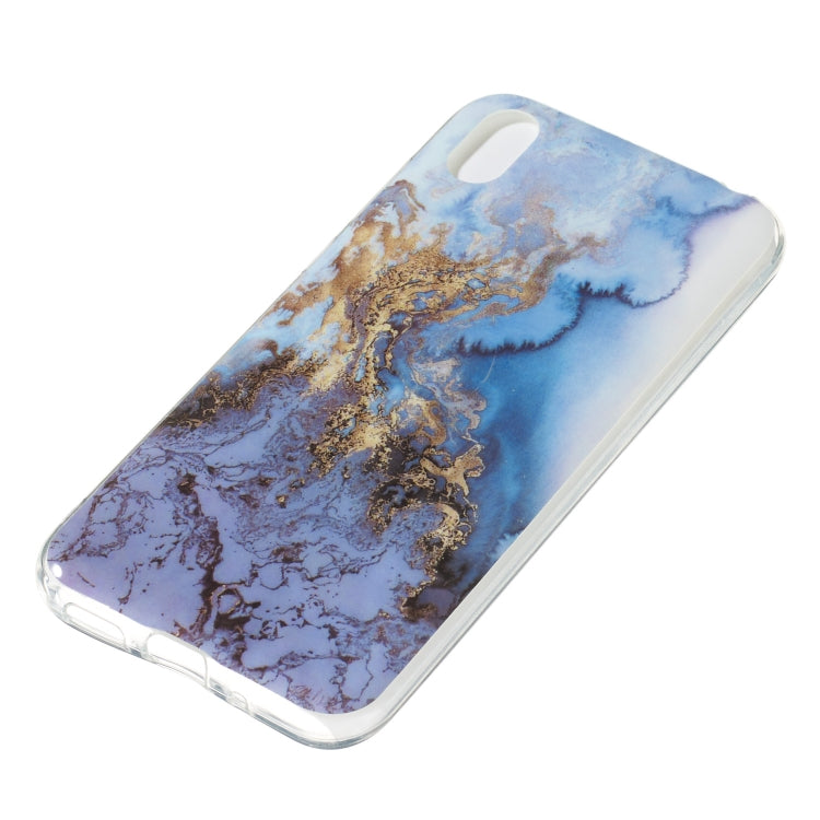 Coloured Drawing Pattern IMD Workmanship Soft TPU Protective Case For Huawei Y5 2019(Sea Blue Marble)