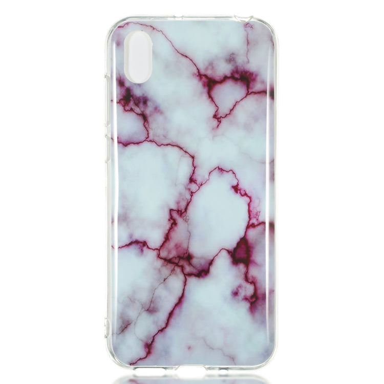 Coloured Drawing Pattern IMD Workmanship Soft TPU Protective Case For Huawei Y5 2019(Red Marble)