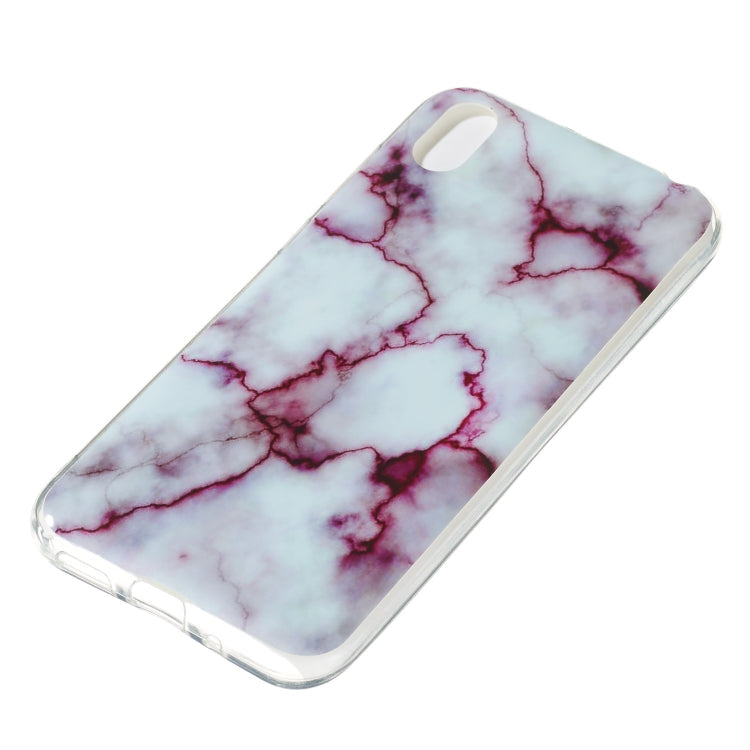 Coloured Drawing Pattern IMD Workmanship Soft TPU Protective Case For Huawei Y5 2019(Red Marble)