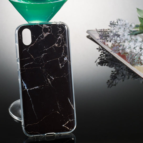 Coloured Drawing Pattern IMD Workmanship Soft TPU Protective Case For Huawei Y5 2019(Black Marble)
