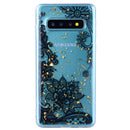 Cartoon Pattern Gold Foil Style Dropping Glue TPU Soft Protective Case for Galaxy S10+(Black Lace)