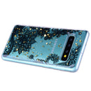 Cartoon Pattern Gold Foil Style Dropping Glue TPU Soft Protective Case for Galaxy S10+(Black Lace)