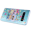 Cartoon Pattern Gold Foil Style Dropping Glue TPU Soft Protective Case for Galaxy S10+(Loving Owl)