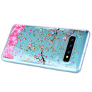 Cartoon Pattern Gold Foil Style Dropping Glue TPU Soft Protective Case for Galaxy S10+(Sakura)