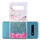 Cartoon Pattern Gold Foil Style Dropping Glue TPU Soft Protective Case for Galaxy S10+(Sakura)