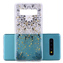 Cartoon Pattern Gold Foil Style Dropping Glue TPU Soft Protective Case for Galaxy S10+(Datura)