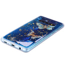 Cartoon Pattern Gold Foil Style Dropping Glue TPU Soft Protective Case for Galaxy S10+(Blue Butterfly)