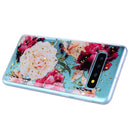 Cartoon Pattern Gold Foil Style Dropping Glue TPU Soft Protective Case for Galaxy S10+(Flower)