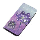 3D Diamond Encrusted Painting Pattern Coloured Drawing Horizontal Flip PU Leather Case with Holder & Card Slots & Wallet For Huawei P30 Lite(Purple Flower)