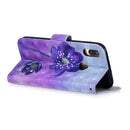 3D Diamond Encrusted Painting Pattern Coloured Drawing Horizontal Flip PU Leather Case with Holder & Card Slots & Wallet For Huawei P30 Lite(Purple Flower)