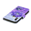 3D Diamond Encrusted Painting Pattern Coloured Drawing Horizontal Flip PU Leather Case with Holder & Card Slots & Wallet For Huawei P30 Lite(Purple Flower)