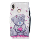 3D Diamond Encrusted Painting Pattern Coloured Drawing Horizontal Flip PU Leather Case with Holder & Card Slots & Wallet For Huawei P30 Lite(Love Bear)