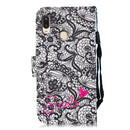 3D Diamond Encrusted Painting Pattern Coloured Drawing Horizontal Flip PU Leather Case with Holder & Card Slots & Wallet For Huawei P30 Lite(Lace Flower)