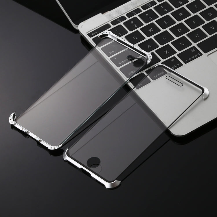 Ultra-Thin Angular Frame Magnetic Absorption Double-Sided Tempered Glass Shell for iPhone 8(Silver)