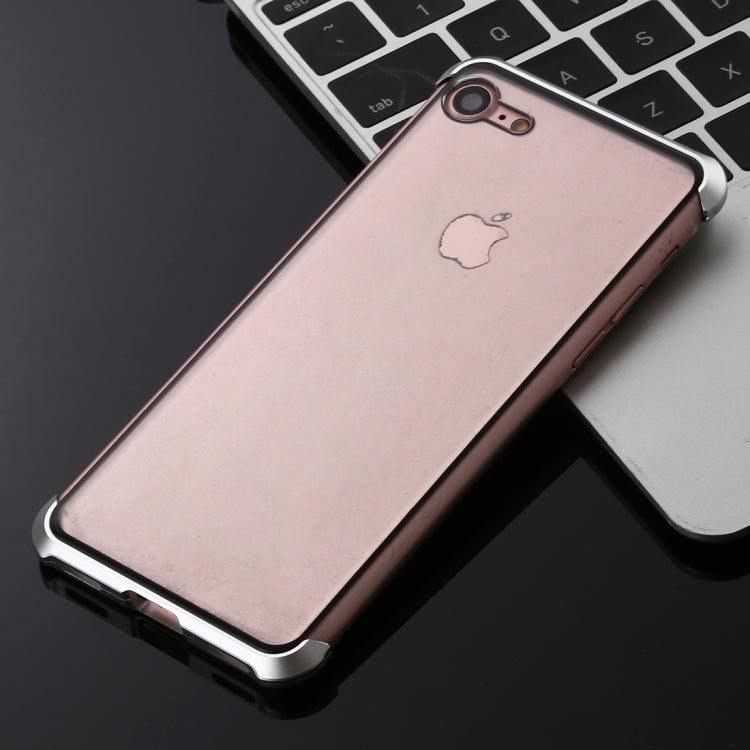 Ultra-Thin Angular Frame Magnetic Absorption Double-Sided Tempered Glass Shell for iPhone 8(Silver)