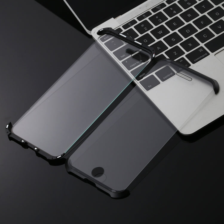 Ultra-Thin Angular Frame Magnetic Absorption Double-Sided Tempered Glass Shell for iPhone 8 Plus(Silver)