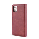 DG.MING Crazy Horse Texture Flip Detachable Magnetic Leather Case with Holder & Card Slots & Wallet for iPhone 11(Red)