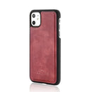 DG.MING Crazy Horse Texture Flip Detachable Magnetic Leather Case with Holder & Card Slots & Wallet for iPhone 11(Red)