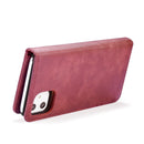 DG.MING Crazy Horse Texture Flip Detachable Magnetic Leather Case with Holder & Card Slots & Wallet for iPhone 11(Red)