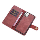 DG.MING Crazy Horse Texture Flip Detachable Magnetic Leather Case with Holder & Card Slots & Wallet for iPhone 11(Red)
