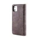DG.MING Crazy Horse Texture Flip Detachable Magnetic Leather Case with Holder & Card Slots & Wallet for iPhone 11(Grey)