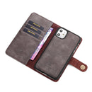 DG.MING Crazy Horse Texture Flip Detachable Magnetic Leather Case with Holder & Card Slots & Wallet for iPhone 11(Grey)
