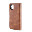 DG.MING Crazy Horse Texture Flip Detachable Magnetic Leather Case with Holder & Card Slots & Wallet for iPhone 11(Brown)