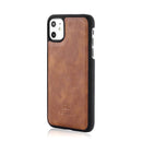 DG.MING Crazy Horse Texture Flip Detachable Magnetic Leather Case with Holder & Card Slots & Wallet for iPhone 11(Brown)