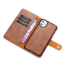 DG.MING Crazy Horse Texture Flip Detachable Magnetic Leather Case with Holder & Card Slots & Wallet for iPhone 11(Brown)