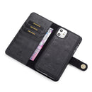 DG.MING Crazy Horse Texture Flip Detachable Magnetic Leather Case with Holder & Card Slots & Wallet for iPhone 11(Black)