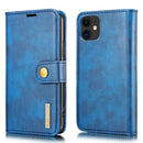 DG.MING Crazy Horse Texture Flip Detachable Magnetic Leather Case with Holder & Card Slots & Wallet For iPhone 11 (Blue)