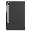 Custer Texture Horizontal Flip Leather Case with Three-folding Holder & Sleep / Wake-up Function for Galaxy Tab S6 T860 / T865(Black)