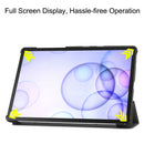 Custer Texture Horizontal Flip Leather Case with Three-folding Holder & Sleep / Wake-up Function for Galaxy Tab S6 T860 / T865(Black)