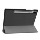 Custer Texture Horizontal Flip Leather Case with Three-folding Holder & Sleep / Wake-up Function for Galaxy Tab S6 T860 / T865(Black)