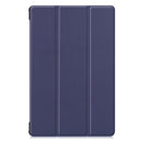 Custer Texture Horizontal Flip Leather Case with Three-folding Holder & Sleep / Wake-up Function for Galaxy Tab S6 T860 / T865(Dark Blue)