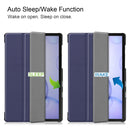 Custer Texture Horizontal Flip Leather Case with Three-folding Holder & Sleep / Wake-up Function for Galaxy Tab S6 T860 / T865(Dark Blue)