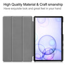 Custer Texture Horizontal Flip Leather Case with Three-folding Holder & Sleep / Wake-up Function for Galaxy Tab S6 T860 / T865(Dark Blue)